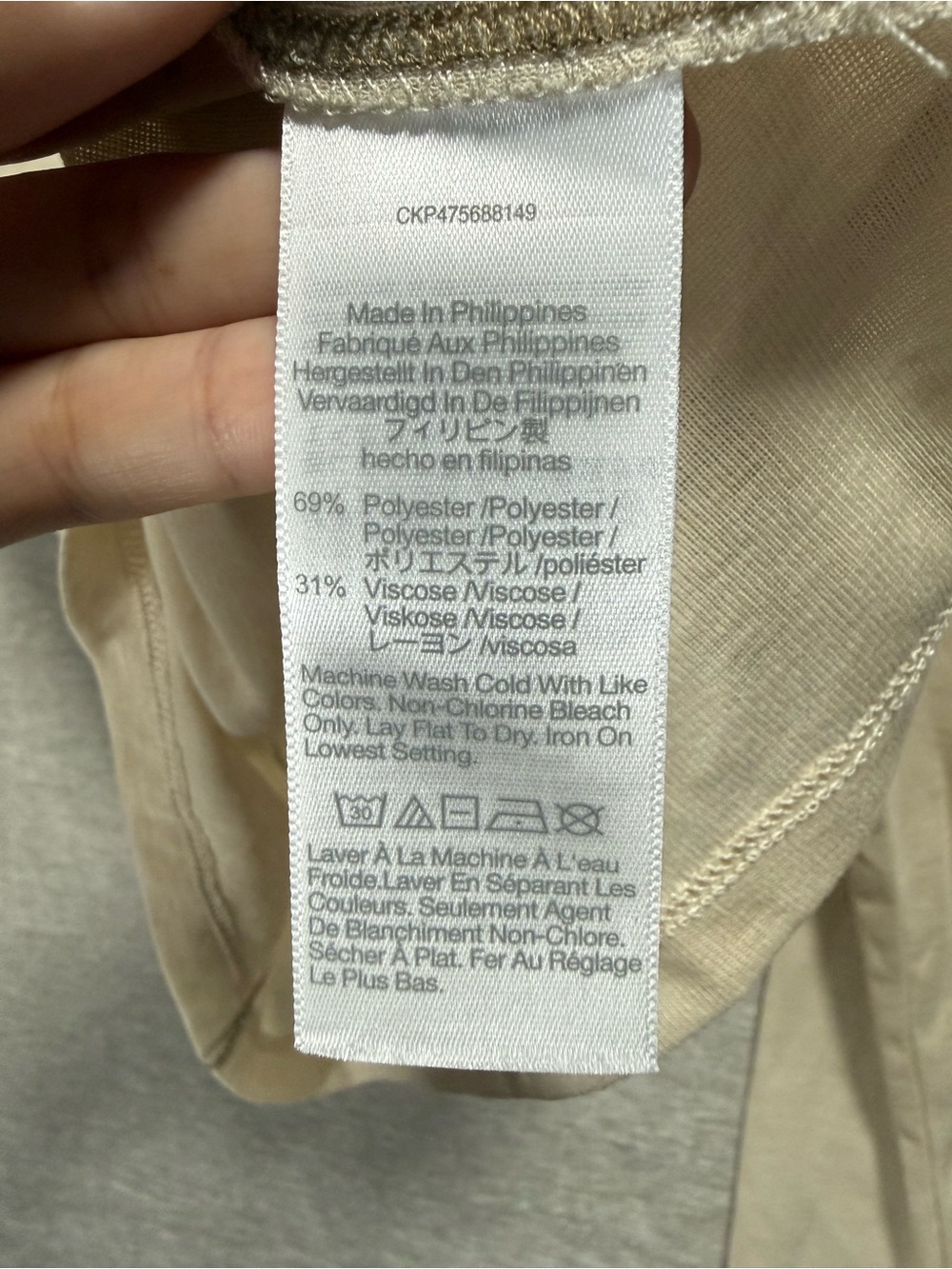 Madewell Semi-Sheer Mockneck Tee NWT Medium Hthr Light Oatmeal Long Sleeve - Picture 6 of 8